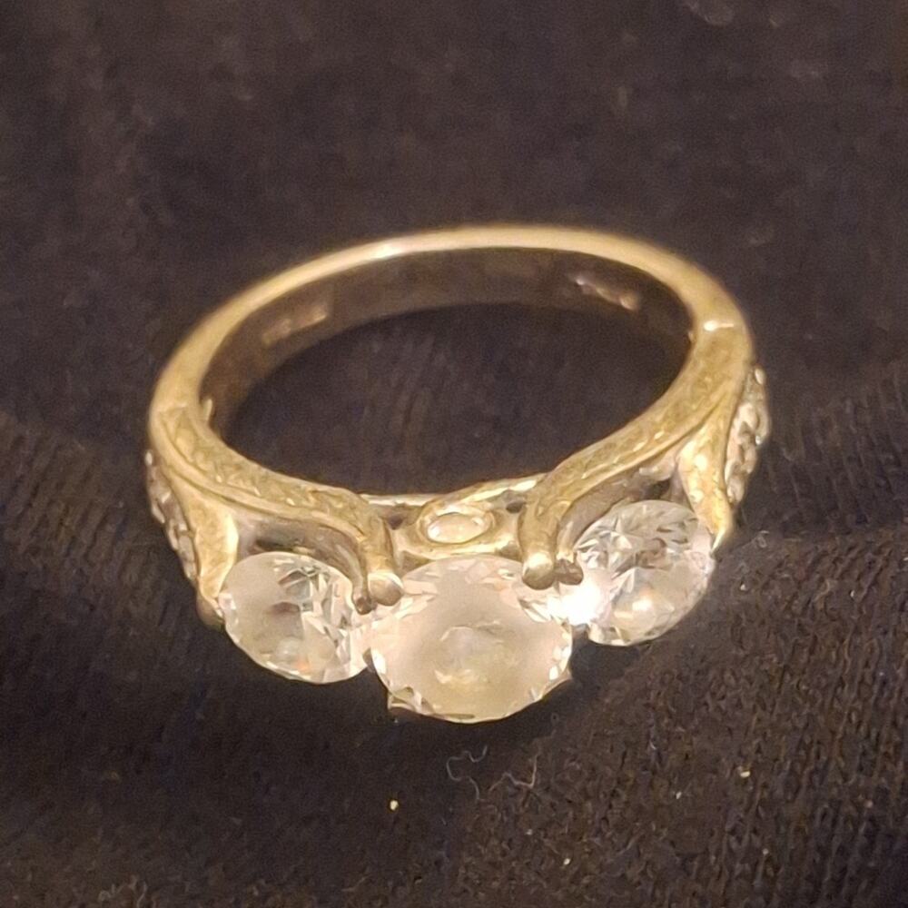 Vintage Sterling Silver 925 CZ Ring Size 7 Signed THL